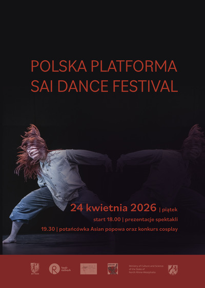 Event poster:  Wieczór Tańca Współczesnego Laureatów Festiwalu SAI Dance Tokyo 