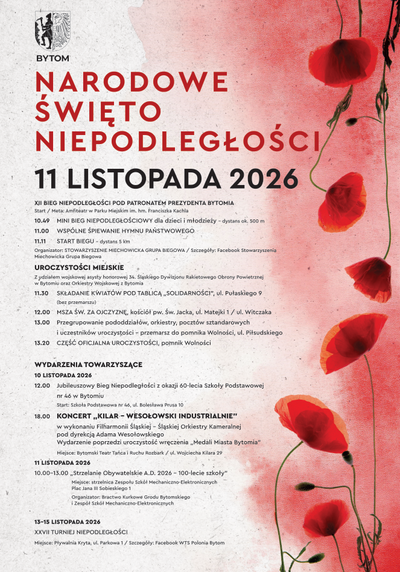Plakat wydarzenia:  Medale Miasta Bytomia, oprawa muzyczna koncert „Kilar-Wesołowski industrialnie”.